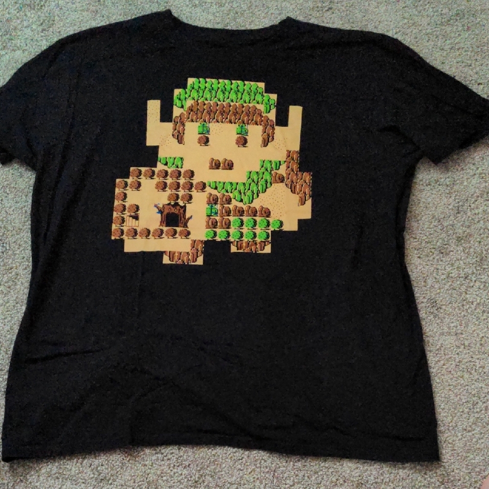 Black T-Shirt with Pixel Art Design